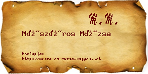 Mészáros Múzsa névjegykártya